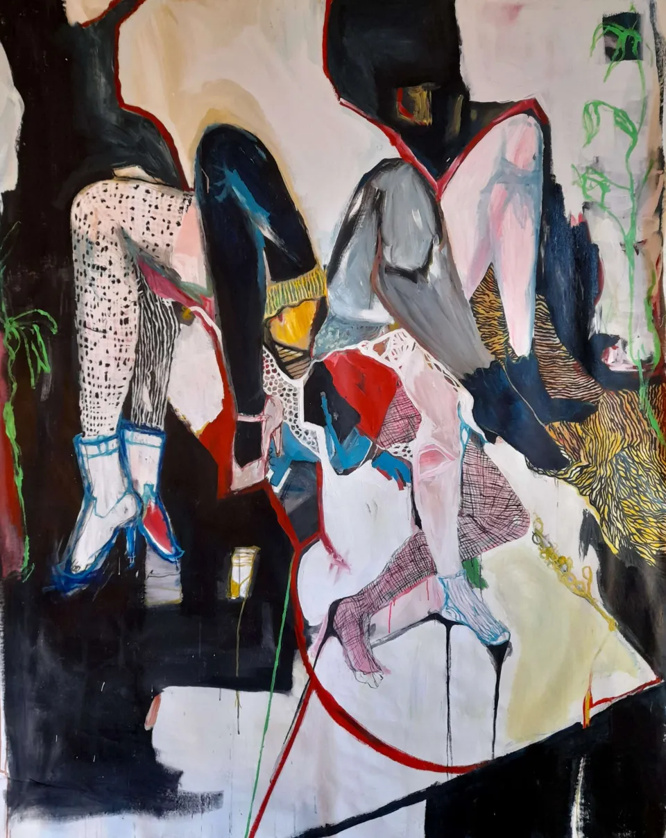 Spider legs, acrylic 170x210cm 2023