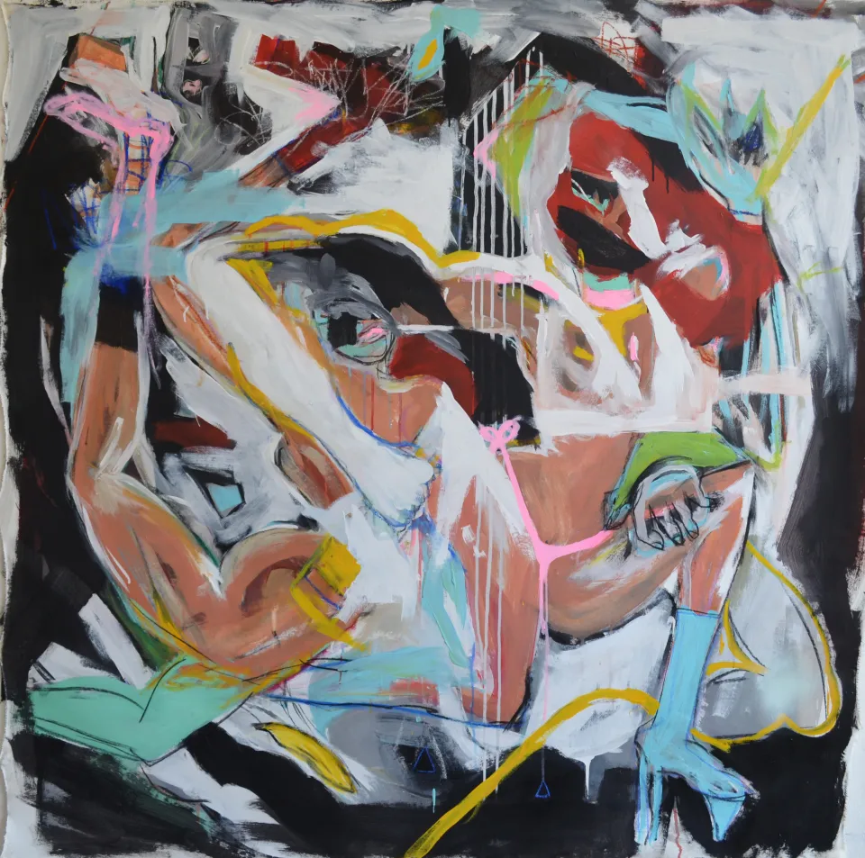 let's get drunk! (technique mixte sur toile 145x145cm) 2020