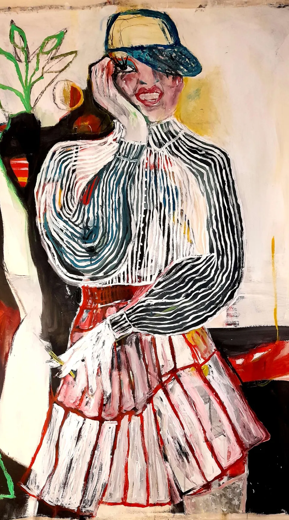 Old fashion girl, acrylic painting 100x150cm 2022